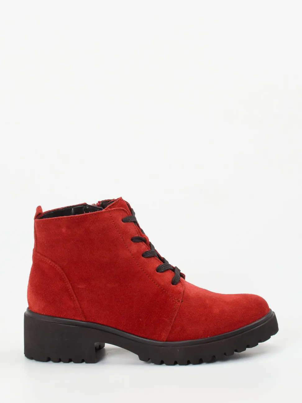 Waldläufer – Schnürboots aus Veloursleder in Rot