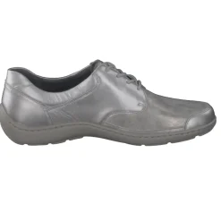 Waldläufer – Schnürschuh aus Metallicleder silberfarben
