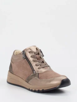Waldläufer – Schnürschuhe aus Veloursleder beige