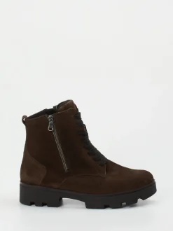 Waldläufer – Schnürstiefelette aus Veloursleder braun