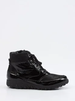 Waldläufer – Schnürstiefelette aus Lackleder schwarz
