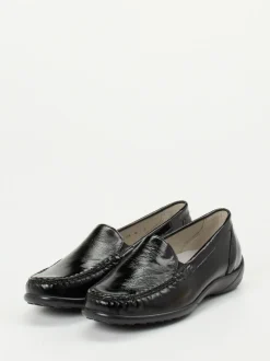 Waldläufer – Slipper aus Lackleder Schwarz