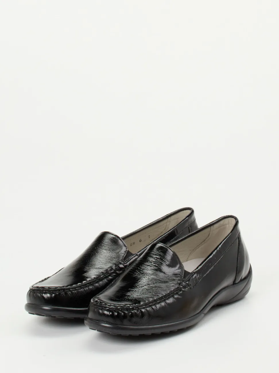 Waldläufer – Slipper aus Lackleder Schwarz