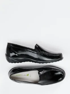 Waldläufer – Slipper aus Lackleder Schwarz