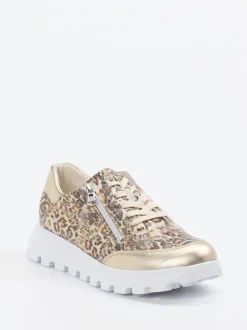 Waldläufer – Sneaker aus geprägtem Leder in Beige