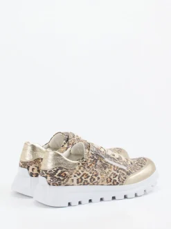 Waldläufer – Sneaker aus geprägtem Leder in Beige