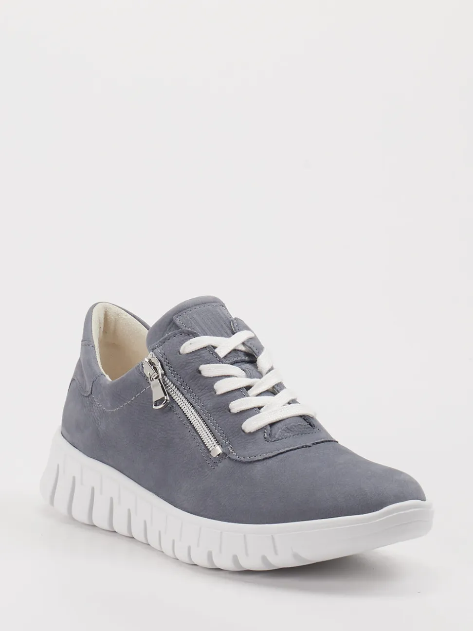 Waldläufer – Sneaker aus Leder in Taubenblau