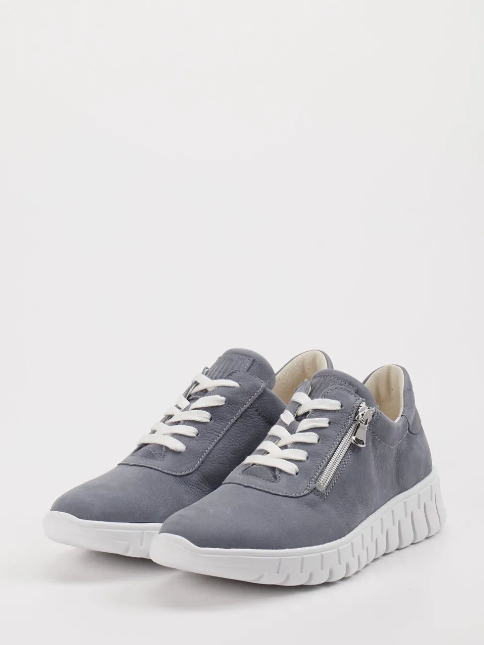Waldläufer – Sneaker aus Leder in Taubenblau