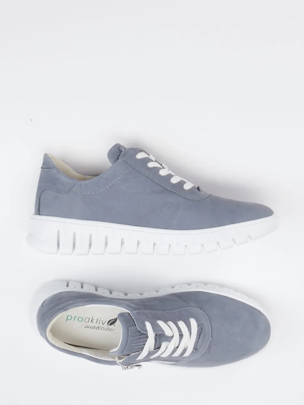 Waldläufer – Sneaker aus Leder in Taubenblau