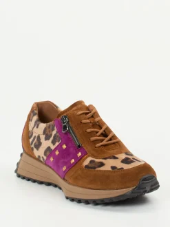Waldläufer – Sneaker aus Veloursleder mit Leoprint