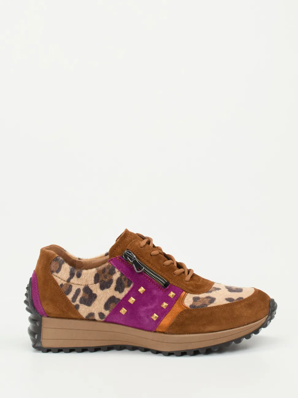 Waldläufer – Sneaker aus Veloursleder mit Leoprint