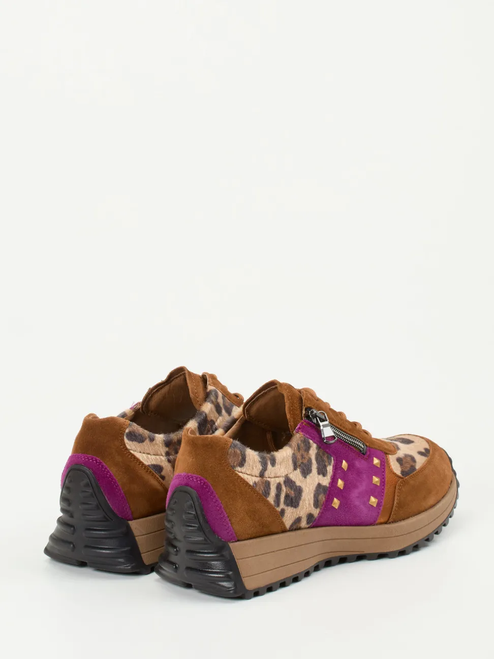 Waldläufer – Sneaker aus Veloursleder mit Leoprint