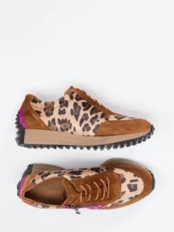 Waldläufer – Sneaker aus Veloursleder mit Leoprint