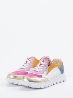 Waldläufer – Sneaker aus Velourleder und Glattleder Multicolor
