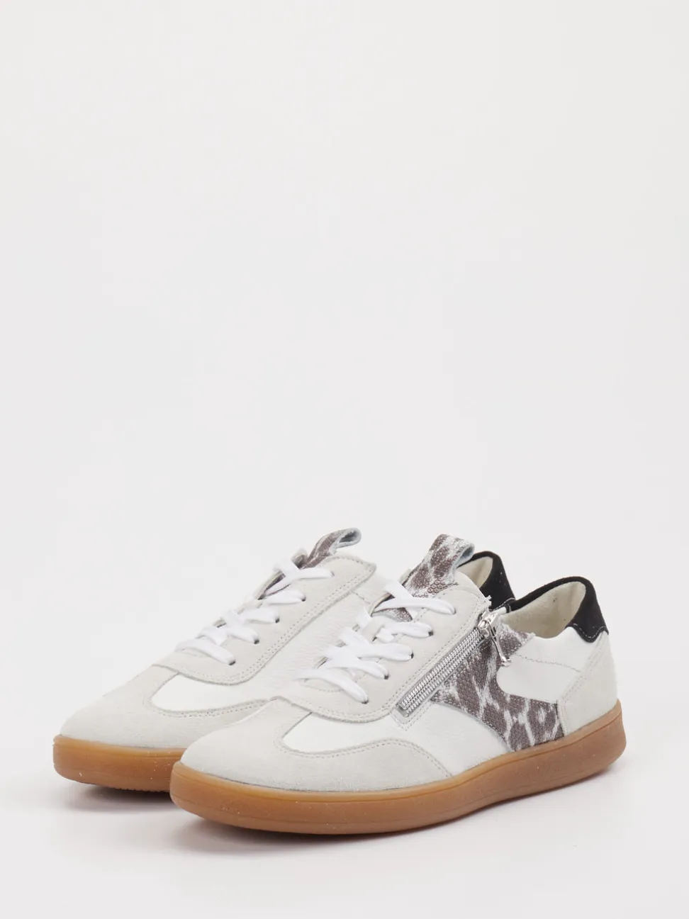 Waldläufer – Sneaker aus Veloursleder weiß-grau