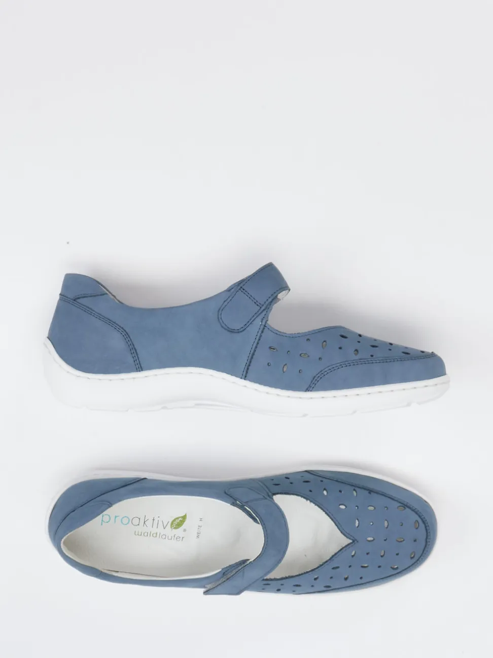 Waldläufer – Spangenpumps aus Leder jeansblau