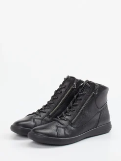 Waldläufer – Stiefelette aus Kalbleder Schwarz