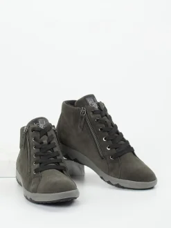 Waldläufer – Stiefelette aus Veloursleder grau