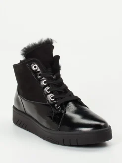 Waldläufer – Stiefeletten aus Lackleder Schwarz