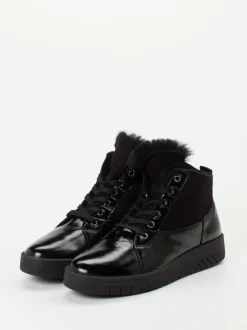 Waldläufer – Stiefeletten aus Lackleder Schwarz