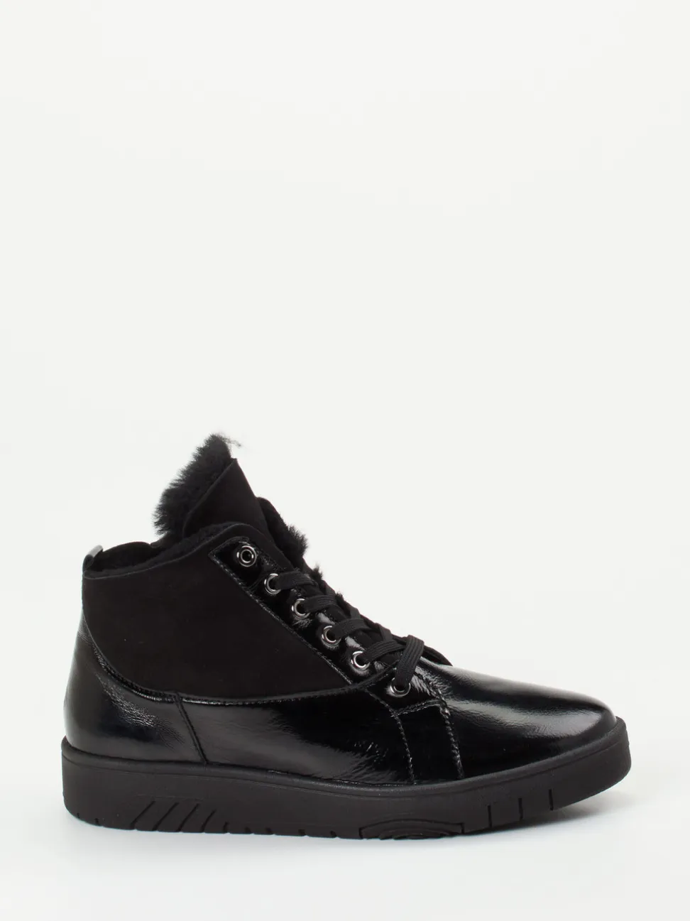 Waldläufer – Stiefeletten aus Lackleder Schwarz