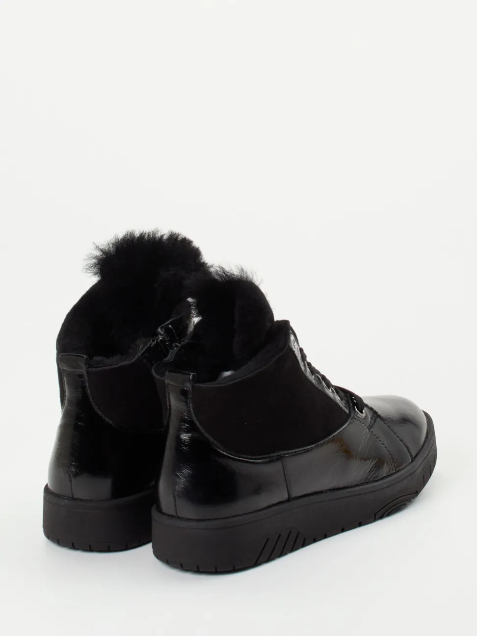 Waldläufer – Stiefeletten aus Lackleder Schwarz