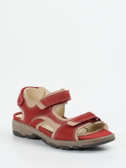 Waldläufer – Trekking-Sandalette aus Nubukleder rot