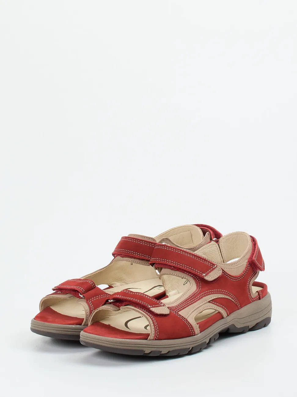 Waldläufer – Trekking-Sandalette aus Nubukleder rot
