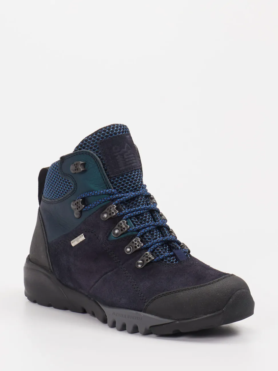 Waldläufer – Wanderschuhe aus Leder-Mesh blau