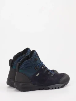 Waldläufer – Wanderschuhe aus Leder-Mesh blau