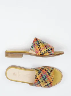 Werner – Pantolette aus Flechtleder multicolor