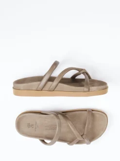 Werner – Pantolette aus Kalbleder in Taupe