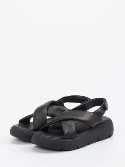 Werner – Plateau-Sandalen aus Kalbleder schwarz