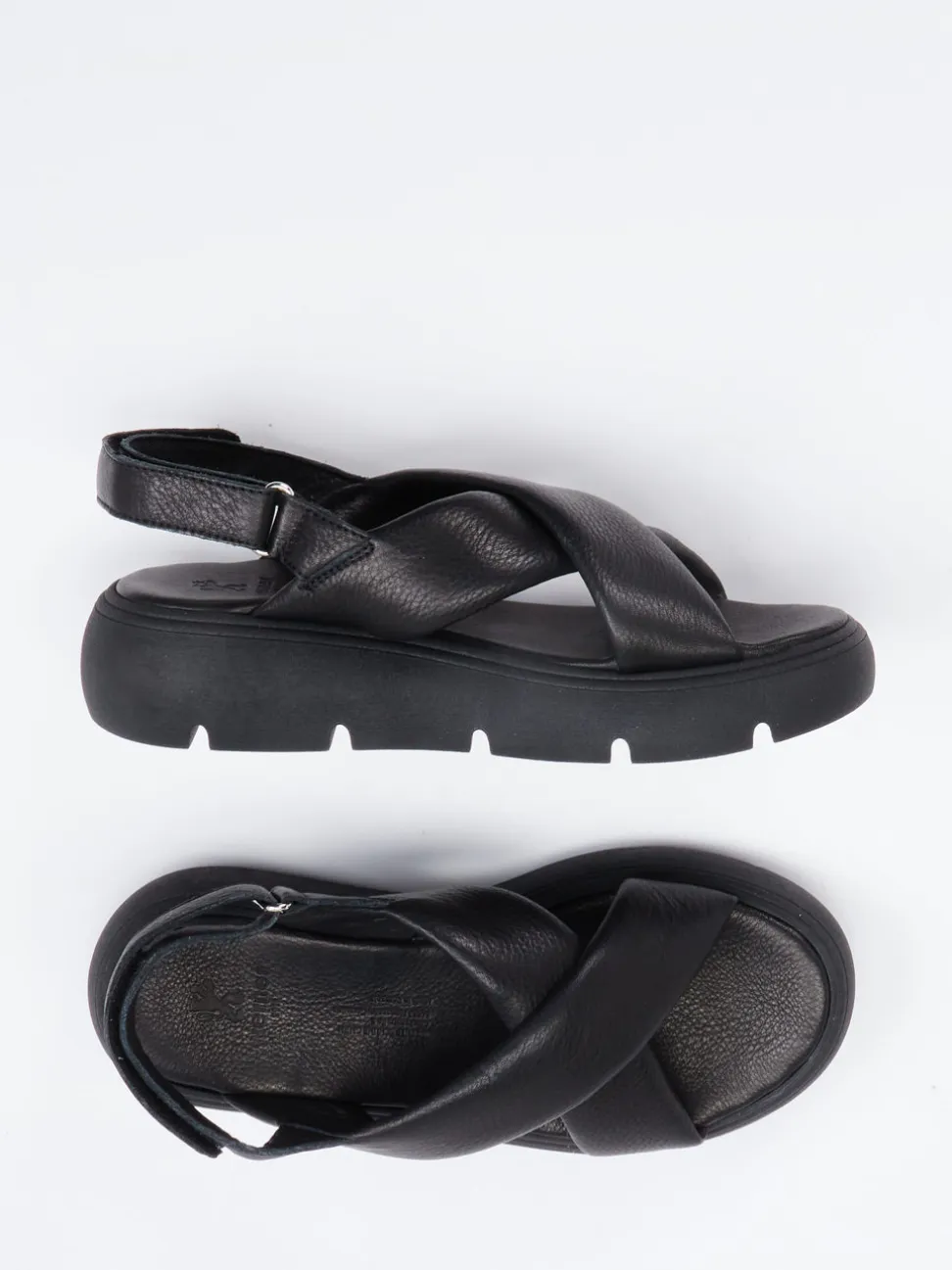 Werner – Plateau-Sandalen aus Kalbleder schwarz