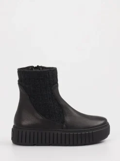 Werner – Plateau-Stiefelette aus Leder Schwarz