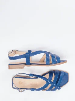 Werner – Riemchensandale aus Kalbleder in Blau