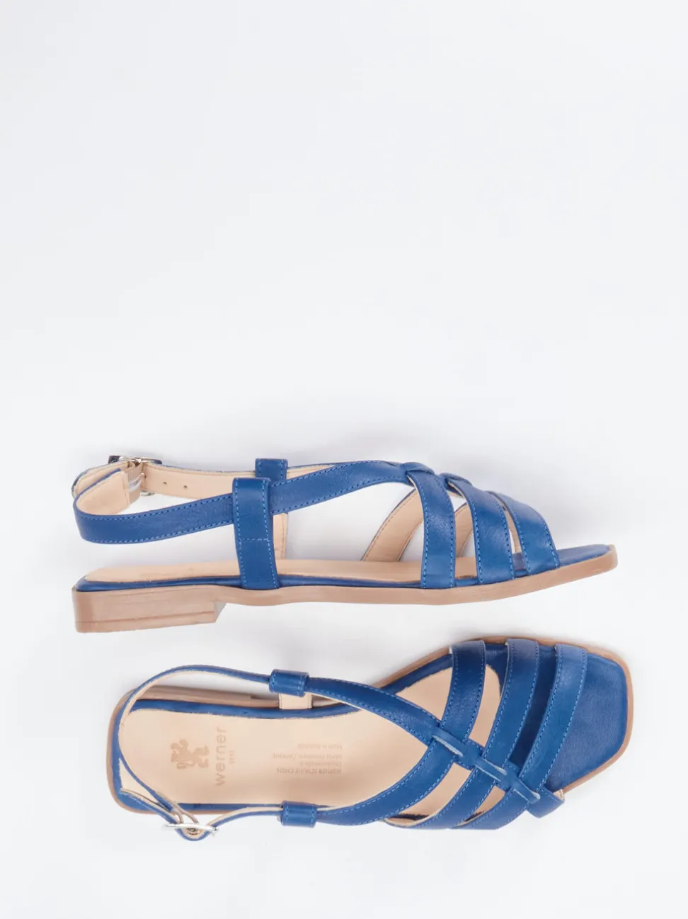 Werner – Riemchensandale aus Kalbleder in Blau