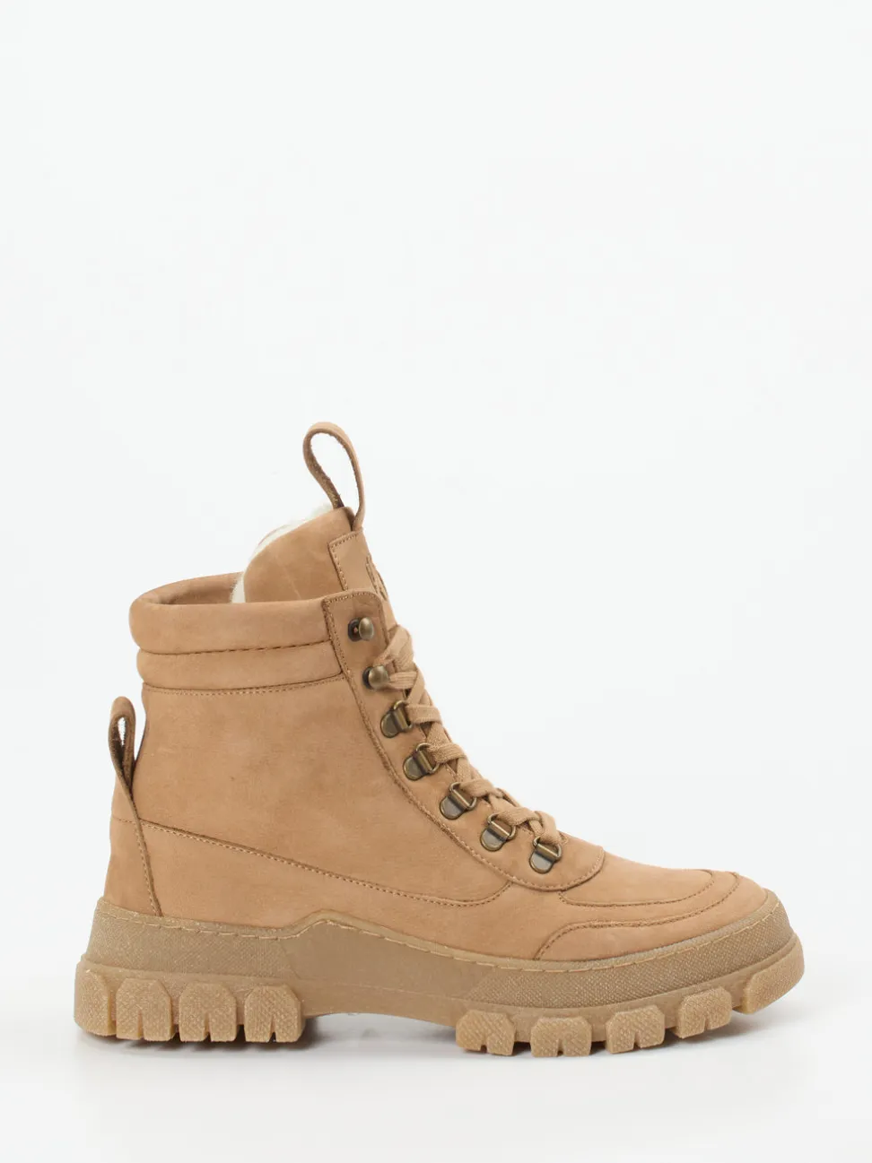 Werner – Schnürboots aus Nubukleder in Beige
