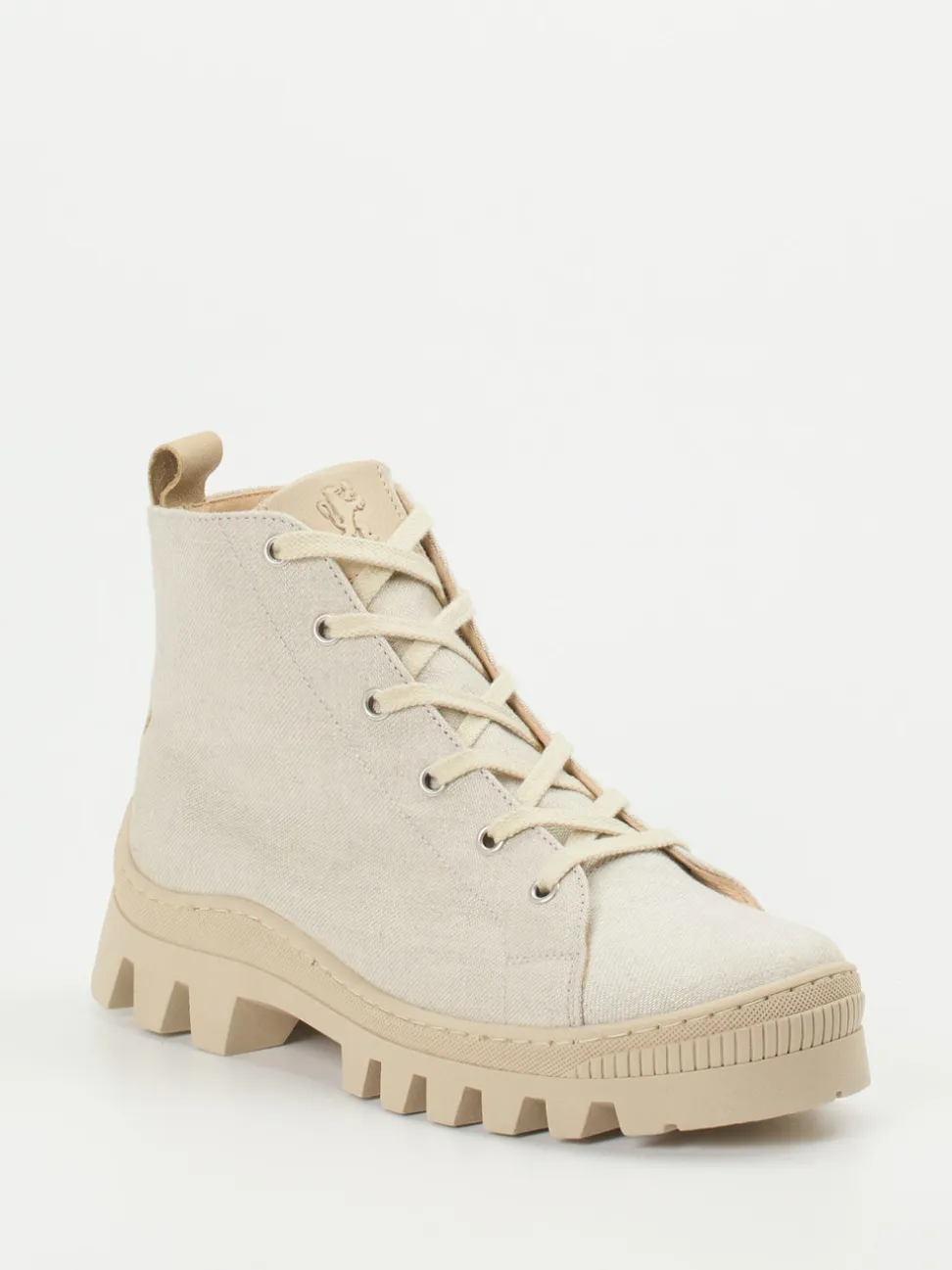 Werner – Schnürboots aus Textil in Beige