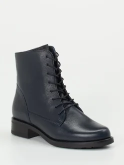 Werner – Schnürstiefelette aus Kalbleder Dunkelblau