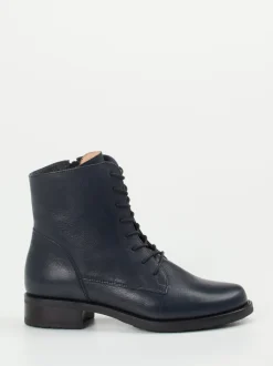 Werner – Schnürstiefelette aus Kalbleder Dunkelblau