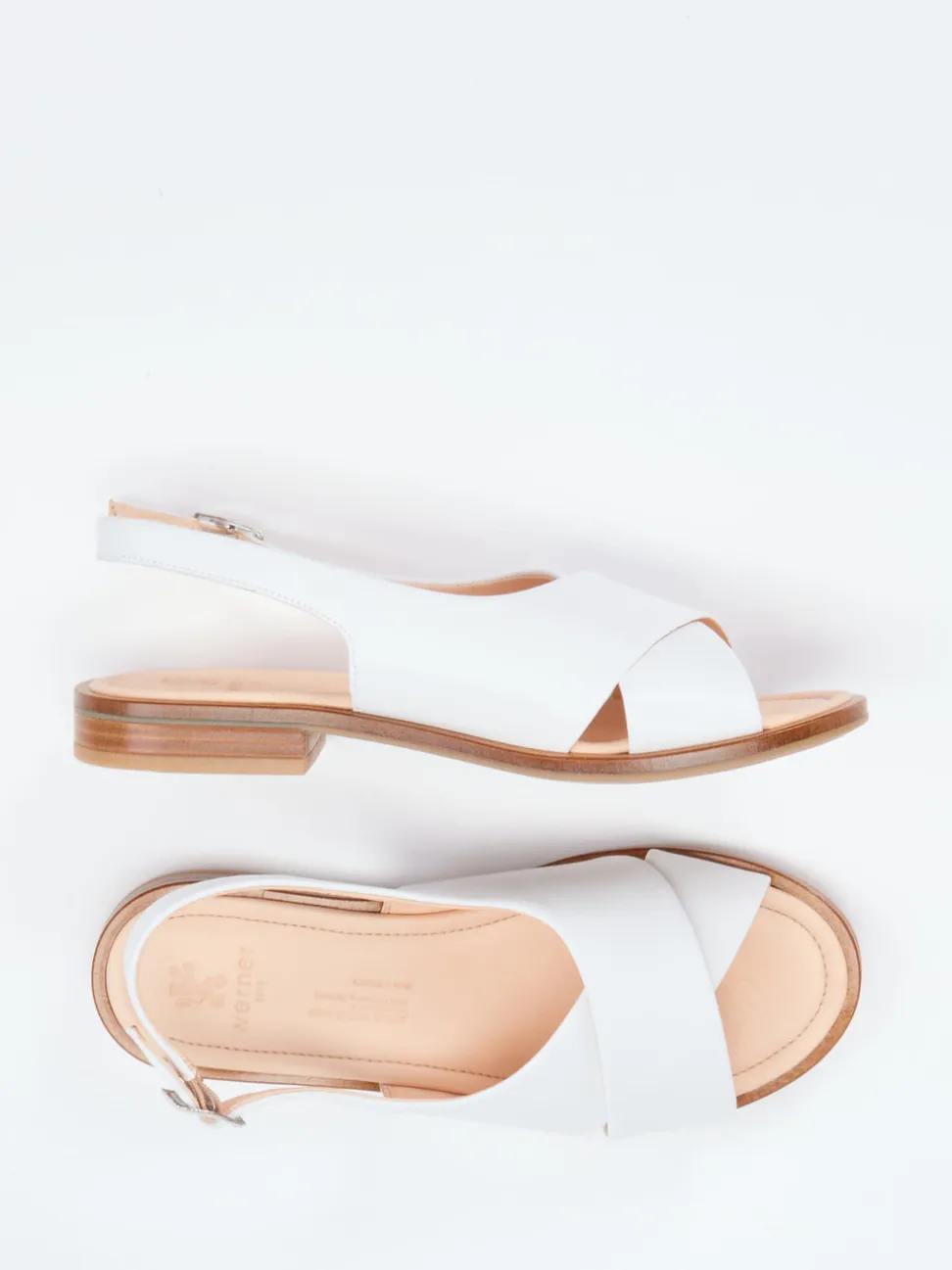 Werner – Slingback-Sandale aus Kalbleder Weiß
