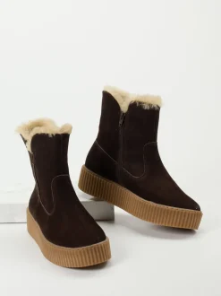 Werner – Stiefelette aus Nubukleder Dunkelbraun