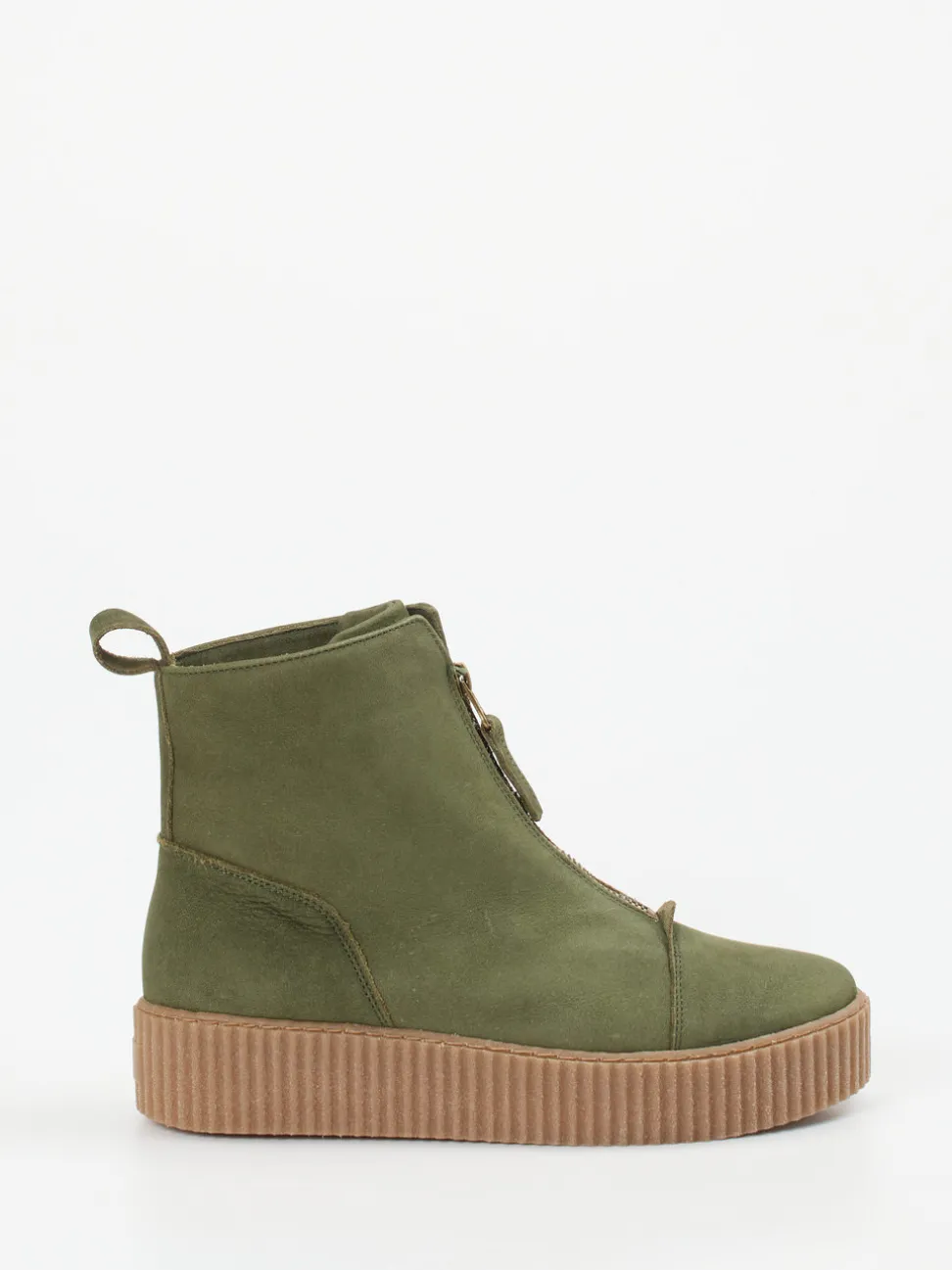 Werner – Stiefeletten aus Nubukleder Olivgrün