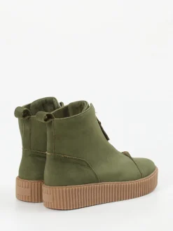 Werner – Stiefeletten aus Nubukleder Olivgrün