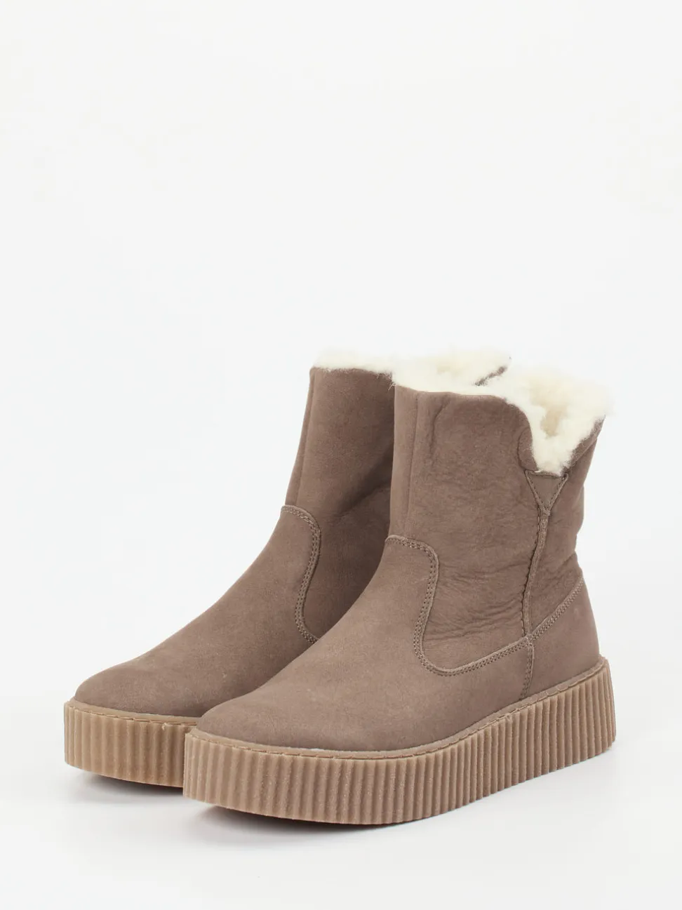 Werner – Stiefeletten aus Nubukleder in Taupe