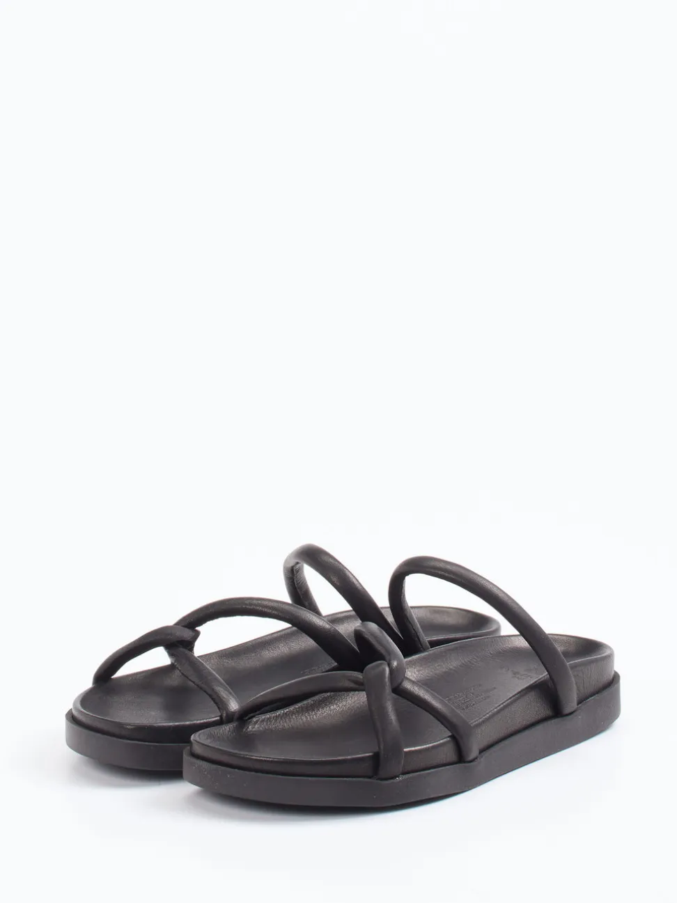 Werner – Zehenstegsandalen aus Kalbleder schwarz