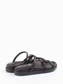 Werner – Zehenstegsandalen aus Kalbleder schwarz
