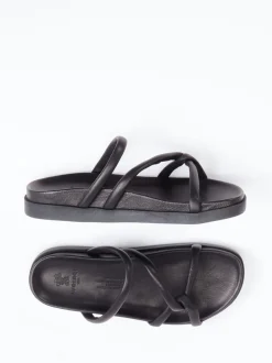 Werner – Zehenstegsandalen aus Kalbleder schwarz