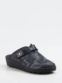 Westland – Hausschuh-Clog aus Textil in Dunkelblau